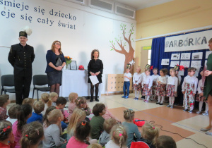 Powitanie Górnika przez Panią Dyrektor.